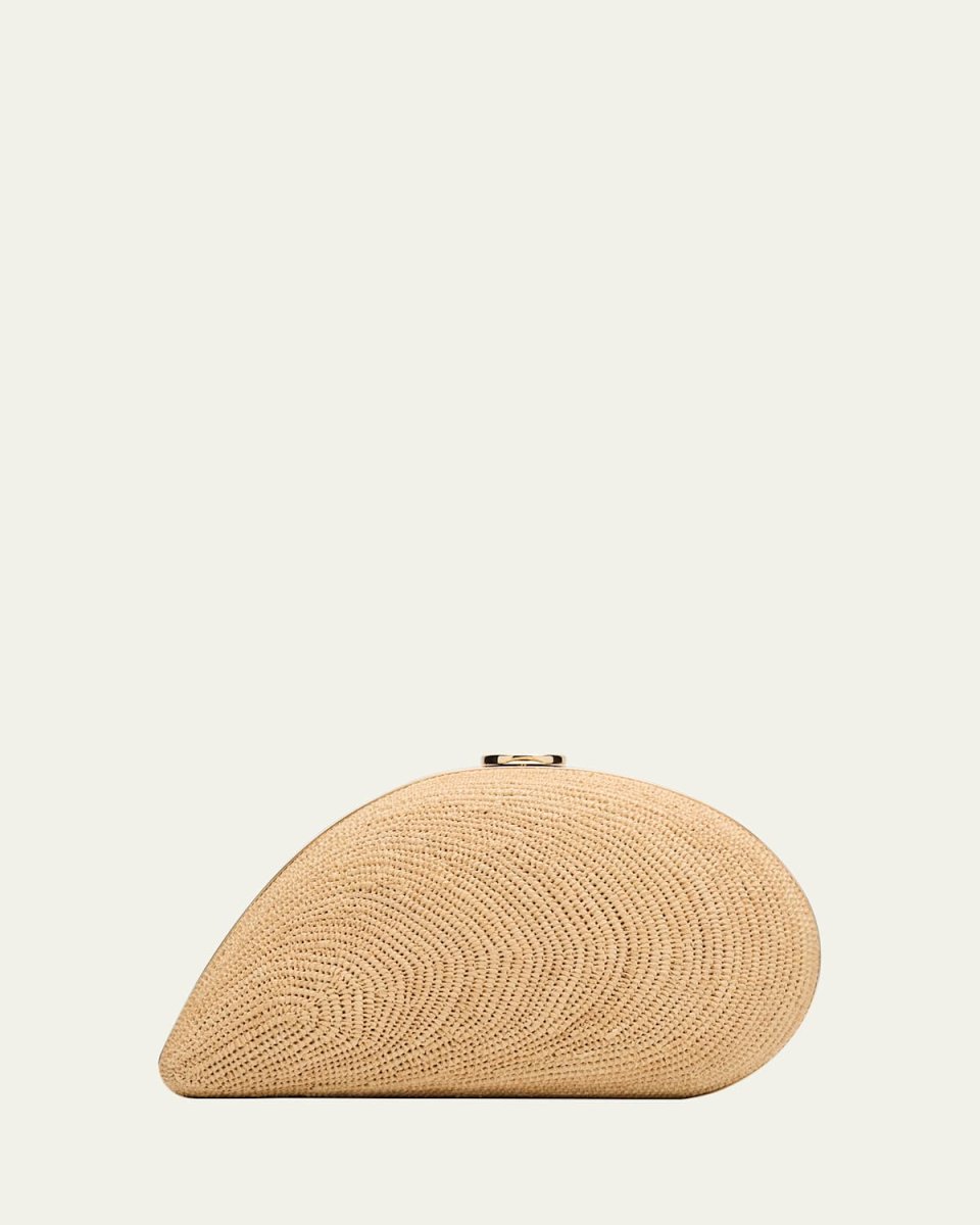 Bridget Raffia Oyster Shell Clutch Bag